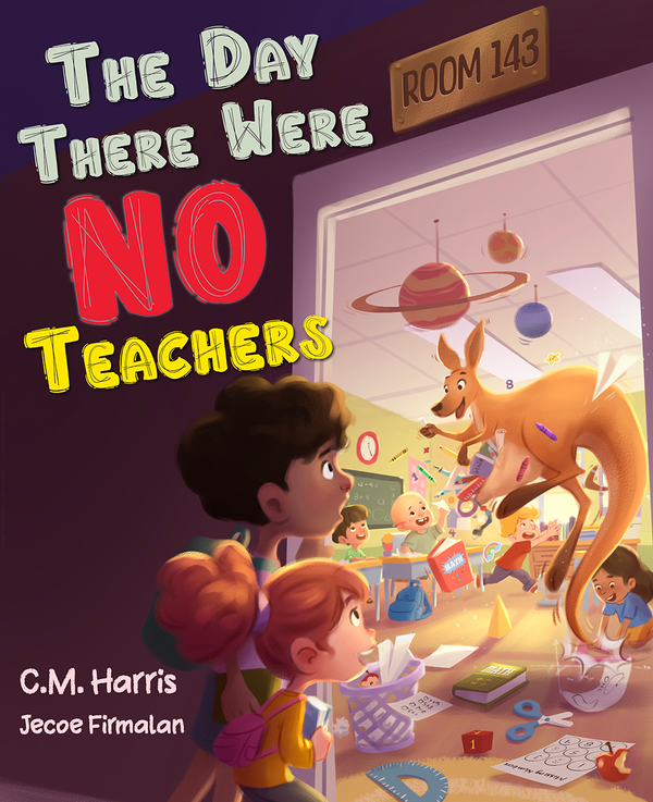 Children's book cover titled "The Day There Were No Teachers" by C.M.